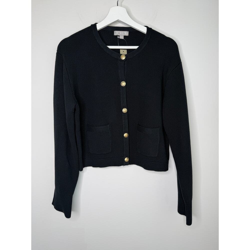J. Crew Emilie Long Sleeve Button Front Knit Cardigan Sweater Black Womens S NWT - Picture 4 of 12
